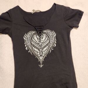 Elegant Black Graphic Tee for Women